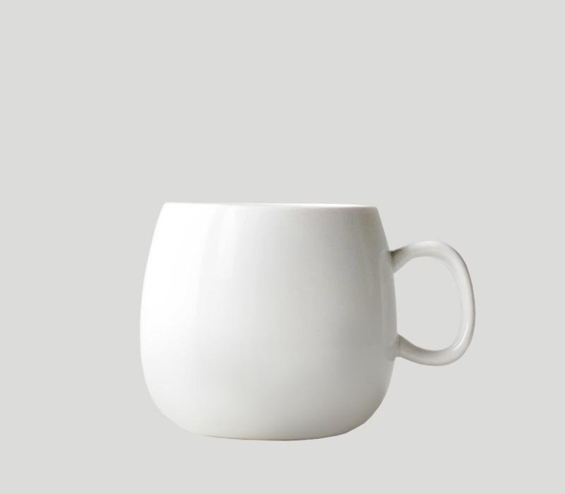 Classic White Ceramic Coffee Mug with Comfortable Handle